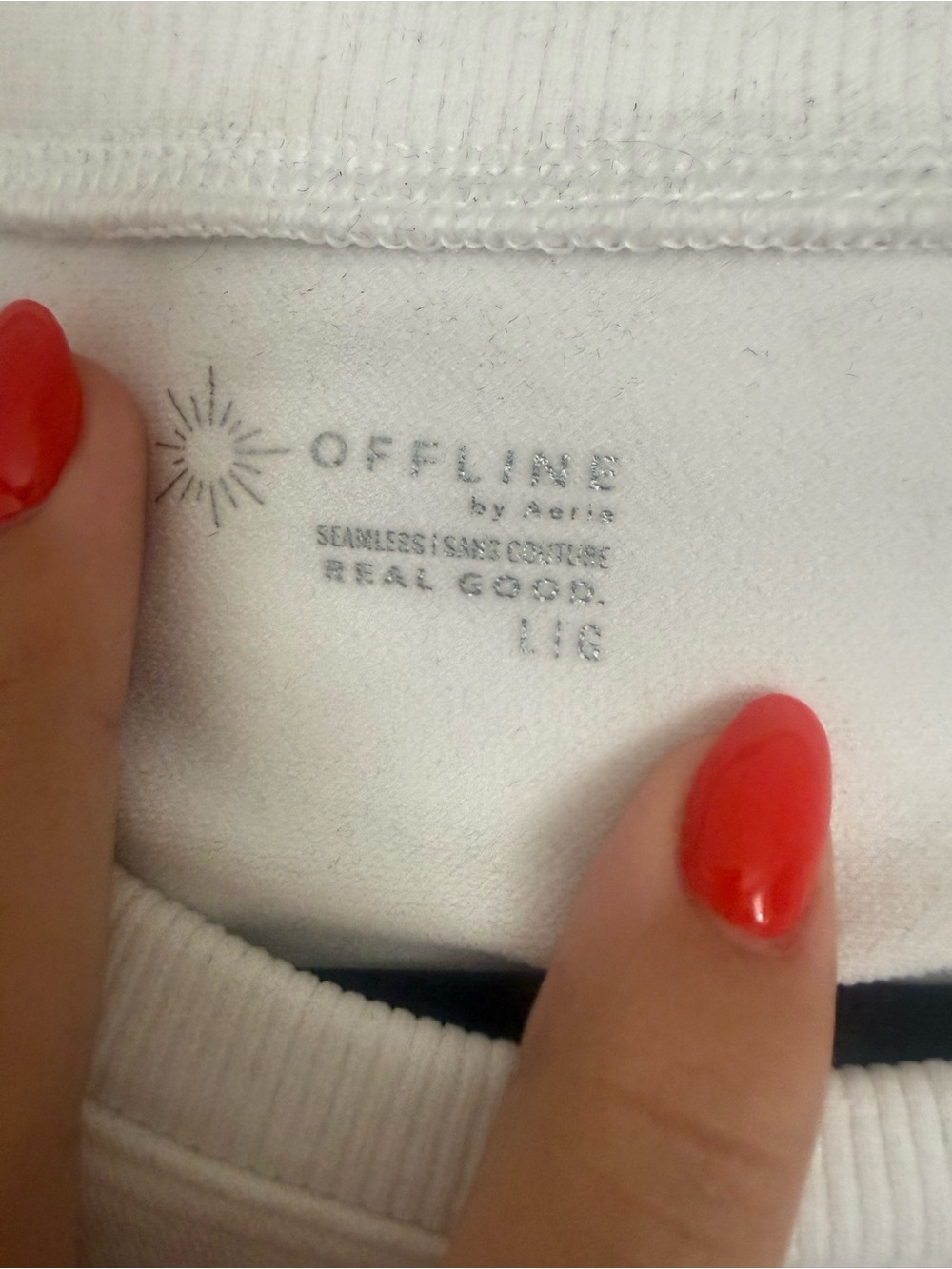 Offline by Aerie Women's White Cropped Crewneck Tee - Minimal Short Sleeve Top - Picture 2 of 2